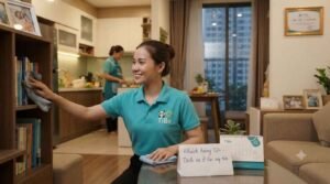 Người giúp việc nhà ở lại Quận 4 sắp xếp phòng ngủ gọn gàng
