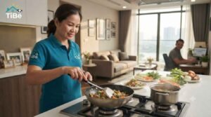 Giúp việc nhà ở lại chăm sóc em bé Quận 2
