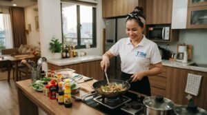 Dịch vụ giúp việc nhà ở lại Quận 7 giặt ủi và gấp quần áo ngăn nắp