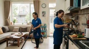 Giúp việc nhà ở lại quận 8 giặt ủi quần áo gọn gàng