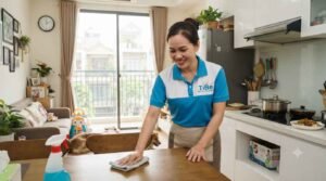 Nhân viên giúp việc nhà ở lại Quận 12 giặt giũ và là ủi quần áo