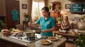 Giúp việc nhà ở lại Quận 5 giặt ủi và là quần áo