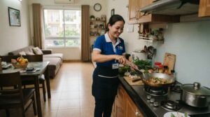 Người giúp việc ăn ở lại nấu những bữa ăn ngon tại quận 8