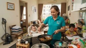 Giúp việc nhà ở lại Quận 4 chuyên giặt ủi, là quần áo phẳng phiu