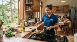 Nhân viên giúp việc nhà ở lại tại Đà Lạt dọn dẹp nhà cửa