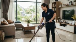 Giúp việc nhà ở lại Phan Thiết thực hiện giặt ủi quần áo gọn gàng