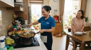 Giúp việc nhà ở lại hỗ trợ giặt ủi quần áo tại Khánh Hòa