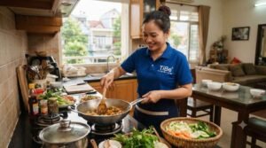 Người giúp việc ở lại Gò Vấp đi chợ và nấu ăn ngon