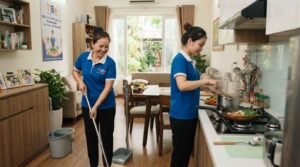 Dịch vụ giúp việc nhà ở lại tại Phú Nhuận giặt ủi và gấp quần áo gọn gàng