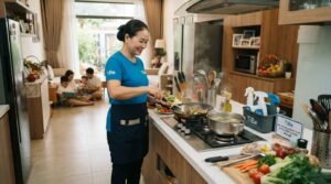 Giúp việc trông trẻ ăn ngủ tại nhà ở Nhà Bè an toàn