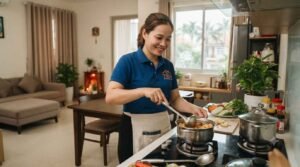 Nhân viên giúp việc nhà ở lại Thủ Dầu Một giặt giũ và là ủi quần áo