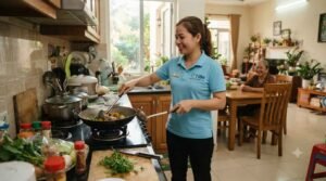 Nhân viên giúp việc nhà tận tâm tại Buôn Ma Thuột đang dọn dẹp phòng khách