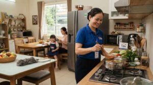 Người giúp việc nhà ăn ở lại Cần Thơ chuẩn bị bữa ăn gia đình chu đáo