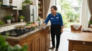 Nhân viên giúp việc nhà ở lại Hóc Môn thật thà, tay nghề cao đang dọn dẹp phòng khách